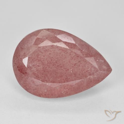 Quarzo fragola Rosa rosa naturale da 12.90 ct, Forma a pera, Traslucido