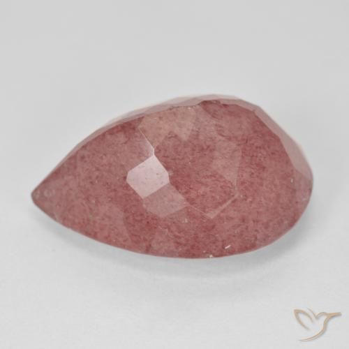 Quarzo fragola Rosa rosa naturale da 12.90 ct, Forma a pera, Traslucido