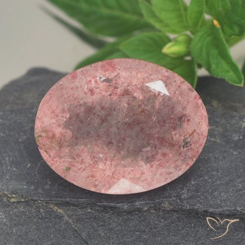 9.00ct Naturale Rosa chiaro Quarzo Fragola, Ovale, Traslucido