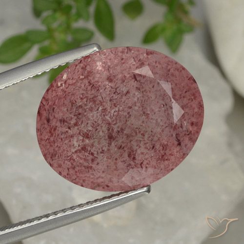 13.88ct Naturale Rosa rosa Quarzo Fragola, Ovale, Traslucido