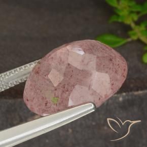 Quarzo fragola Rosa arancio naturale da 13.48 ct, Ovale, Traslucido