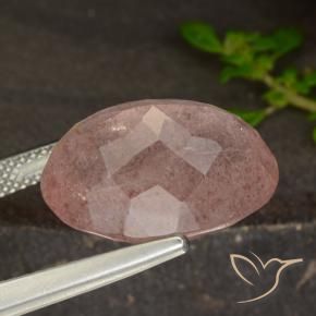 Quarzo fragola Rosa intenso naturale da 12.98 ct, Ovale, Traslucido
