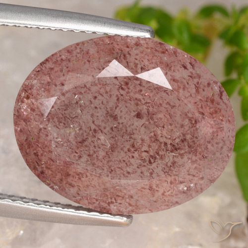 10.20ct Naturale Rosa medio Quarzo Fragola, Ovale, Traslucido