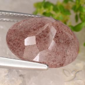 Quarzo fragola Rosa medio naturale da 10.20 ct, Ovale, Traslucido