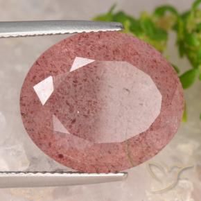 Quarzo fragola Rosa arancio naturale da 14.58 ct, Ovale, Traslucido