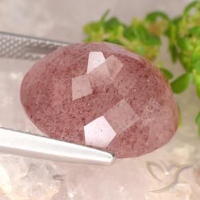 Quarzo fragola Rosa arancio naturale da 14.58 ct, Ovale, Traslucido