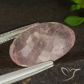 Quarzo fragola Rosa chiaro naturale da 7.80 ct, Ovale, Traslucido