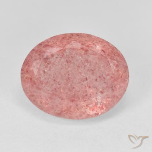 Quarzo fragola Rosa medio naturale da 8.02 ct, Ovale, Traslucido