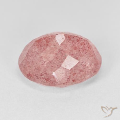 Quarzo fragola Rosa medio naturale da 8.02 ct, Ovale, Traslucido
