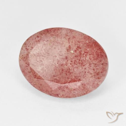 Quarzo fragola Rosa medio naturale da 7.35 ct, Ovale, Traslucido