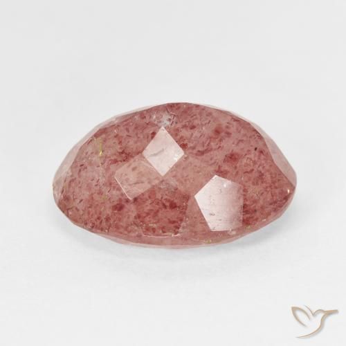 Quarzo fragola Rosa medio naturale da 7.35 ct, Ovale, Traslucido