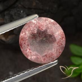 Quarzo fragola Rosa rosa naturale da 2.07 ct, Rotondo, Traslucido