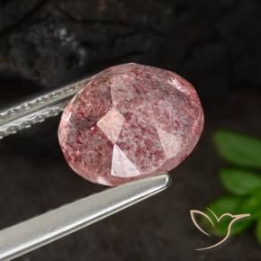 Quarzo fragola Rosa rosa naturale da 2.07 ct, Rotondo, Traslucido