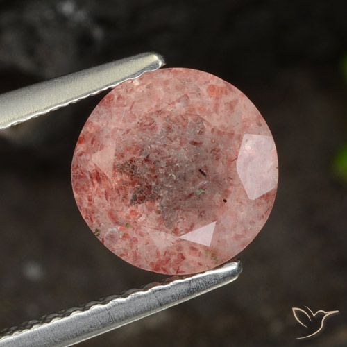 2.11ct Naturale Rosa medio Quarzo Fragola, Rotondo, Traslucido