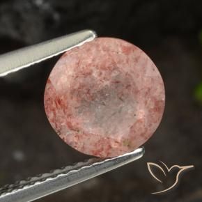 Quarzo fragola Rosa medio naturale da 2.11 ct, Rotondo, Traslucido