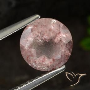 Quarzo fragola Rosa chiaro naturale da 1.84 ct, Rotondo, Traslucido