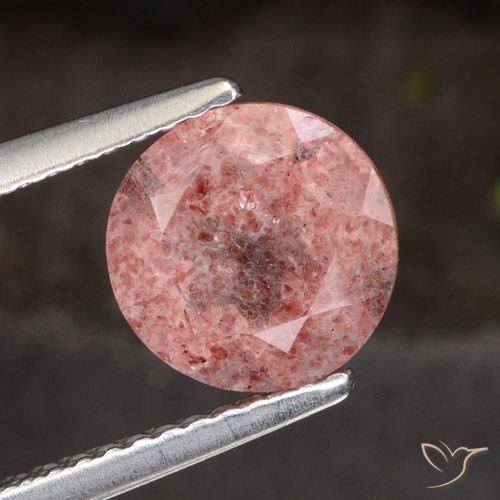 1.94ct Naturale Rosa medio Quarzo Fragola, Rotondo, Traslucido