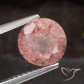 Quarzo fragola Rosa medio naturale da 1.94 ct, Rotondo, Traslucido