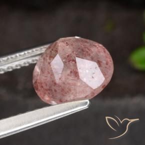 Quarzo fragola Rosa medio naturale da 1.94 ct, Rotondo, Traslucido