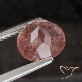 Quarzo fragola Rosa scuro naturale da 1.98 ct, Rotondo, Traslucido