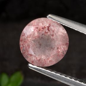 Quarzo fragola naturale rosa da 1,90 ct, taglio rotondo, traslucido