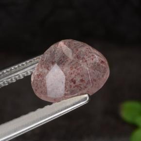 Quarzo fragola naturale rosa da 1,90 ct, taglio rotondo, traslucido