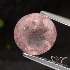 Quarzo fragola Rosa medio naturale da 1.67 ct, Rotondo, Traslucido