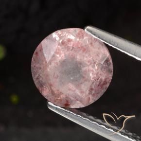 Quarzo fragola Rosa rosa naturale da 1.99 ct, Rotondo, Traslucido