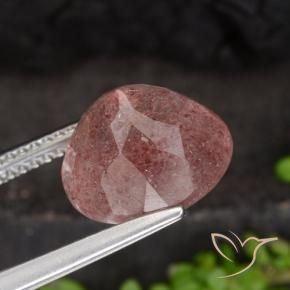 Quarzo fragola Rosa rosa naturale da 4.89 ct, Rotondo, Traslucido