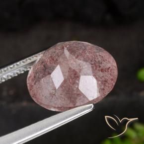 Quarzo fragola Rosa scuro naturale da 4.28 ct, Rotondo, Traslucido