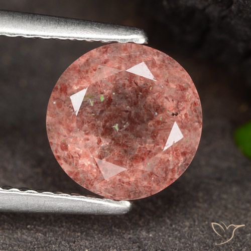 1.96ct Naturale rosa lampone Quarzo Fragola, Rotondo, Traslucido