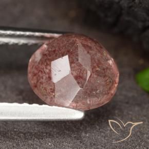 Quarzo fragola rosa lampone naturale da 1.96 ct, Rotondo, Traslucido