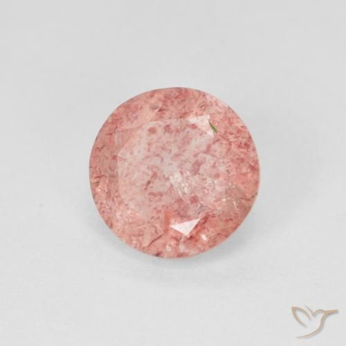 Quarzo fragola Rosa chiaro naturale da 1.87 ct, Rotondo, Traslucido