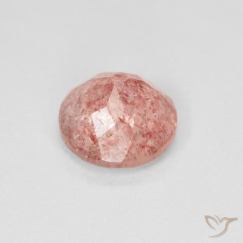 Quarzo fragola Rosa chiaro naturale da 1.87 ct, Rotondo, Traslucido