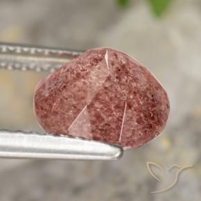 Quarzo fragola Rosa medio naturale da 1.76 ct, Rotondo, Traslucido