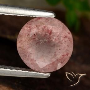 Quarzo fragola Rosa chiaro naturale da 1.84 ct, Rotondo, Traslucido