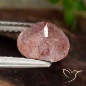 Quarzo fragola Rosa chiaro naturale da 1.84 ct, Rotondo, Traslucido