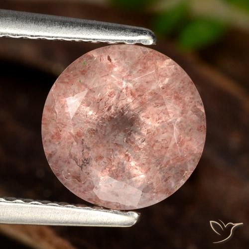 1.92ct Naturale Rosa medio-scuro Quarzo Fragola, Rotondo, Traslucido