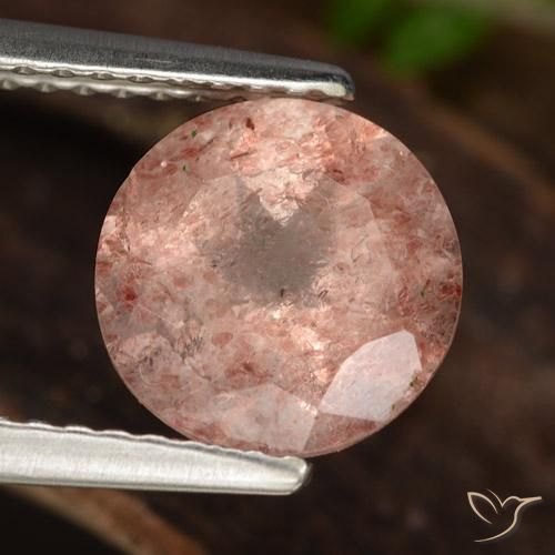 Quarzo fragola Rosa medio-scuro naturale da 1.92 ct, Rotondo, Traslucido