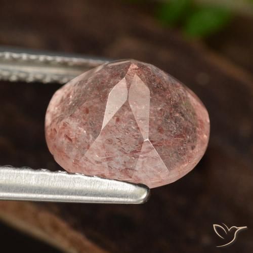 Quarzo fragola Rosa medio-scuro naturale da 1.92 ct, Rotondo, Traslucido