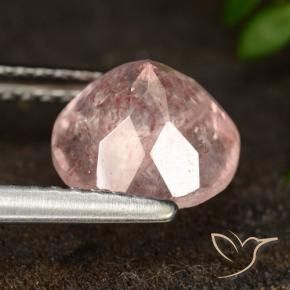 Quarzo fragola Rosa terroso naturale da 1.97 ct, Rotondo, Traslucido