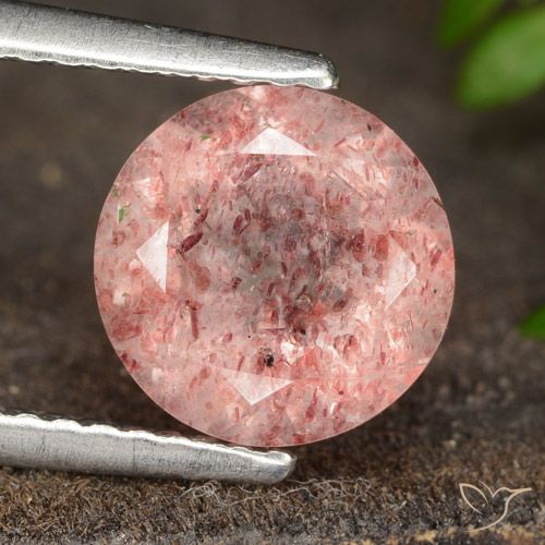 1.84ct Naturale Coccinella rossa Quarzo Fragola, Rotondo, Traslucido
