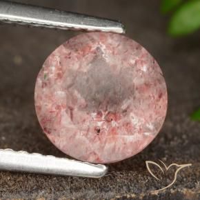 Quarzo fragola Coccinella rossa naturale da 1.84 ct, Rotondo, Traslucido