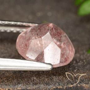 Quarzo fragola Coccinella rossa naturale da 1.84 ct, Rotondo, Traslucido