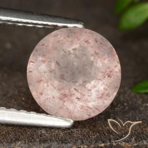 Quarzo fragola Rosa chiaro naturale da 1.80 ct, Rotondo, Traslucido