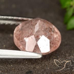 Quarzo fragola Rosa arancio naturale da 1.75 ct, Rotondo, Traslucido