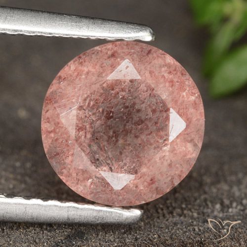 1.83ct Naturale Rosa intenso rosa Quarzo Fragola, Rotondo, Traslucido