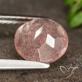 Quarzo fragola Rosa intenso rosa naturale da 1.83 ct, Rotondo, Traslucido