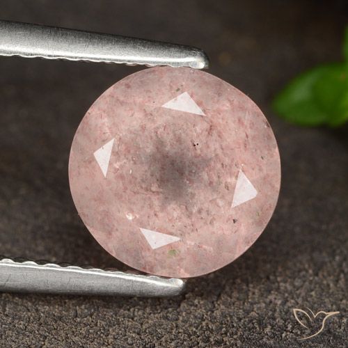 1.93ct Naturale rosa fenicottero Quarzo Fragola, Rotondo, Traslucido