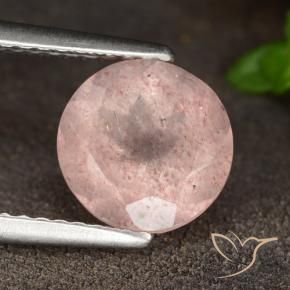 Quarzo fragola rosa fenicottero naturale da 1.93 ct, Rotondo, Traslucido